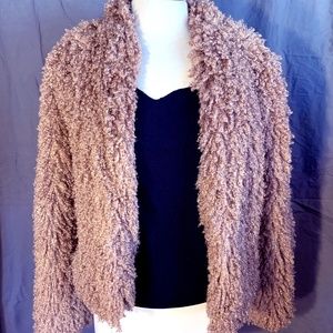 Taupe Furry jacket.